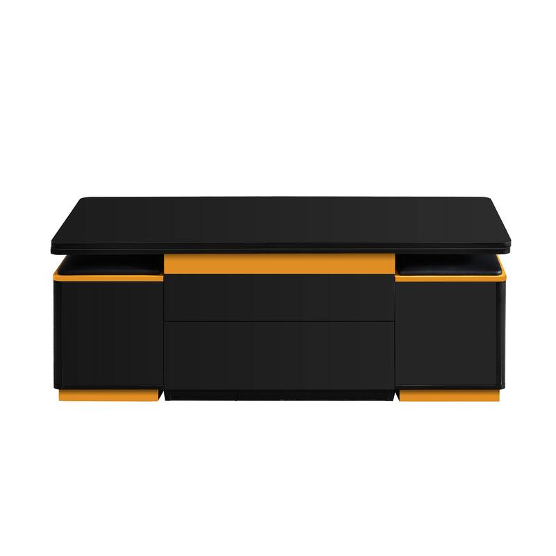 Lift-Top Coffee Table with 4 Storage Stools, Space Saving Center Table w/ Foldable Top, Multi-Functional Adjustable Coffee Table