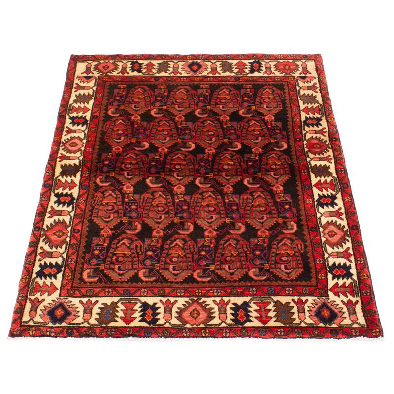 ECARPETGALLERY Hand-knotted Andelz Black Wool Rug - 4'5 x 6'9