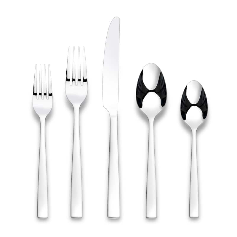 Ornative Lola 18/0 Stainless Steel 20 Pieces Flatware Set - 10.63" H x 6.69" W x 2.76" D - Mirror