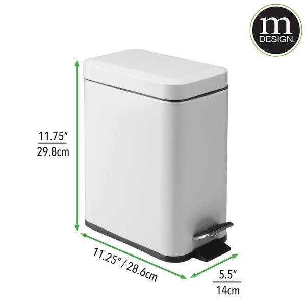 mDesign Step Trash Can, Gallon Garbage Bin, Removable Liner Bucket