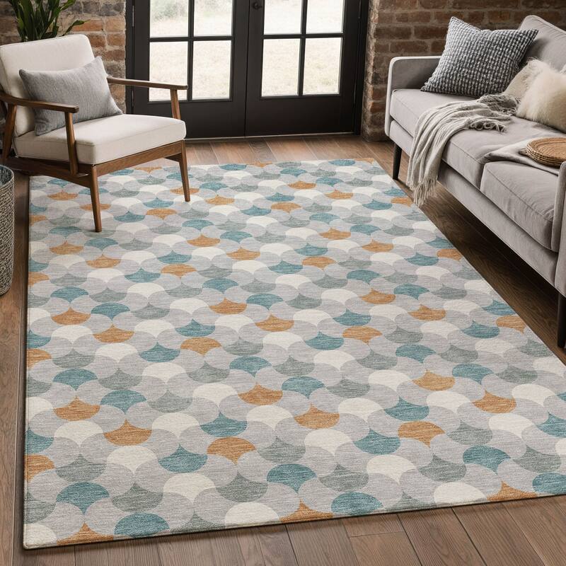 Machine Washable Indoor/ Outdoor Modern Osage Chantille Rug