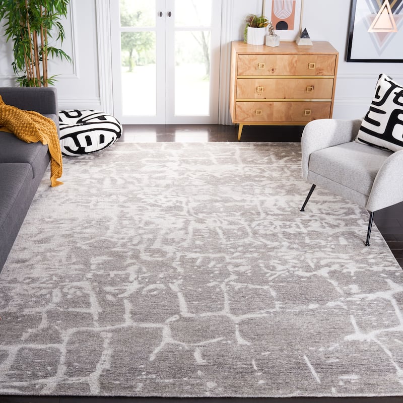 SAFAVIEH Couture Hand-knotted Tibetan Rinke Modern Wool Rug - 8' x 10' - Cream/Stone