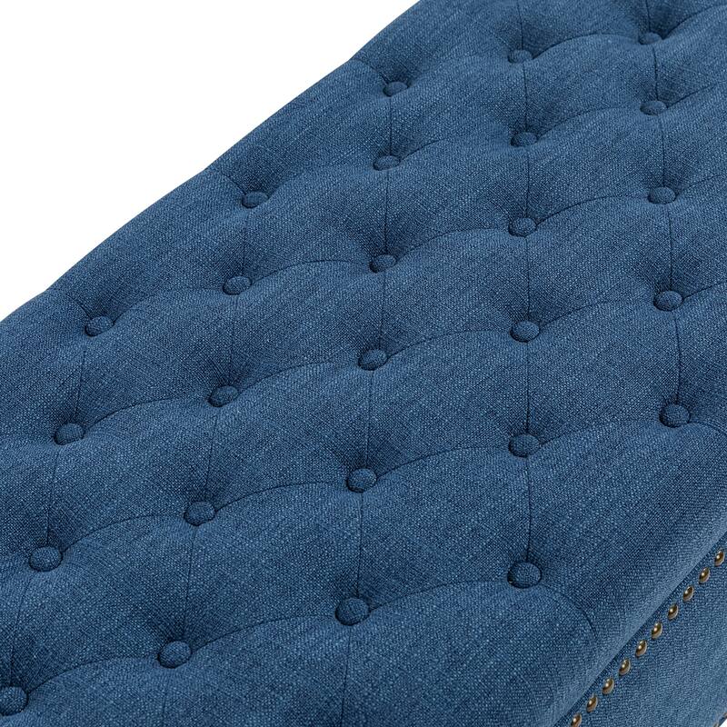 Felix Classic Button-Tufted Storage Bench With Nailhead Trims By HULALA HOME