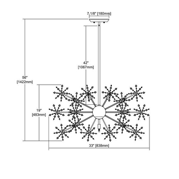 Elk Home Snowburst Chrome With Crystal Beads 15 Light Chandelier