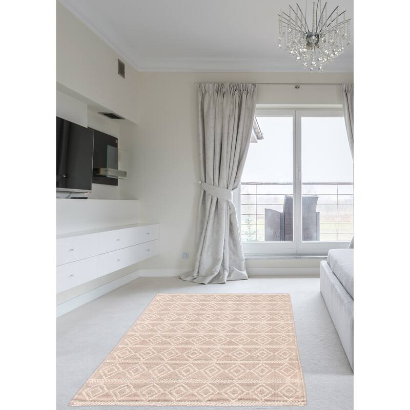 ECARPETGALLERY Braid weave Sienna Cream Wool Rug - 4'0 x 6'1
