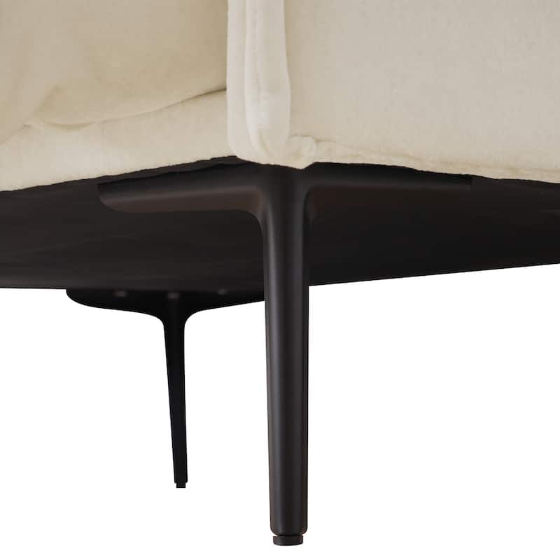 Living Room Furniture Velvet Sectional Sofa Modern Modular Sofa Deep Seat Upholstered Cloud Couch with 2 Ottomans