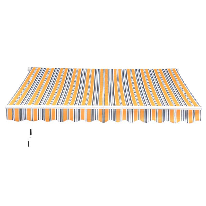 Outsunny 8' x 6.6' Outdoor Patio Manual Retractable Exterior Window Awning