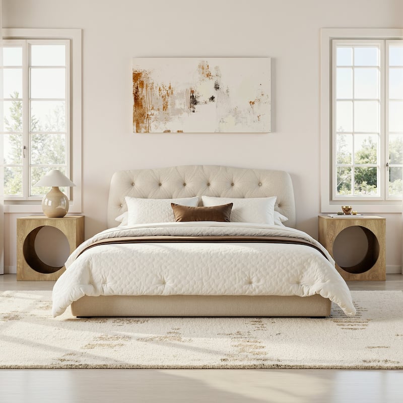 End Table for Living Room, Modern Side Table with Storage Shelf, Bedside Nightstand for Living Room, Bedroom