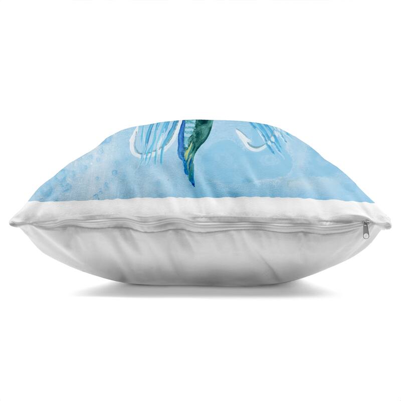 Stupell Blue Flower Shape Design Decorative Printed Throw Pillow Design by Liz Jardine