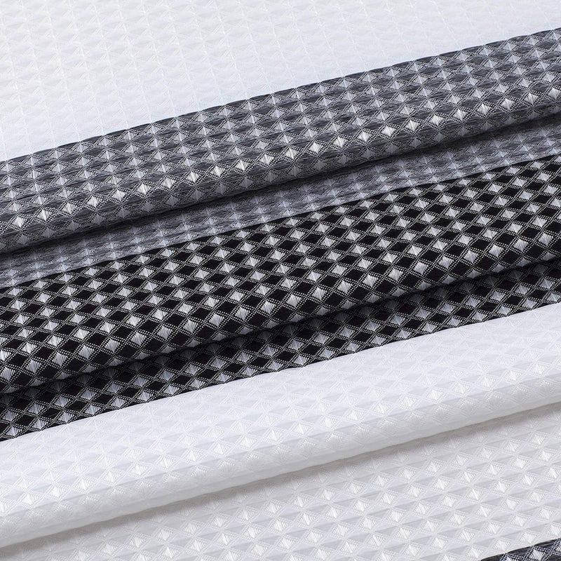 HomeRoots 72" White And Black Striped Shower Curtain