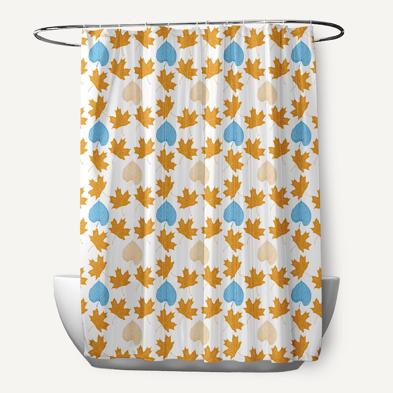 Lots of Leaves Shower Curtain - Golden Mustard