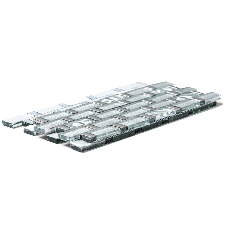 The Tile Life Wonderland 1x2 Winter Snow Glass Backsplash Wall Tile