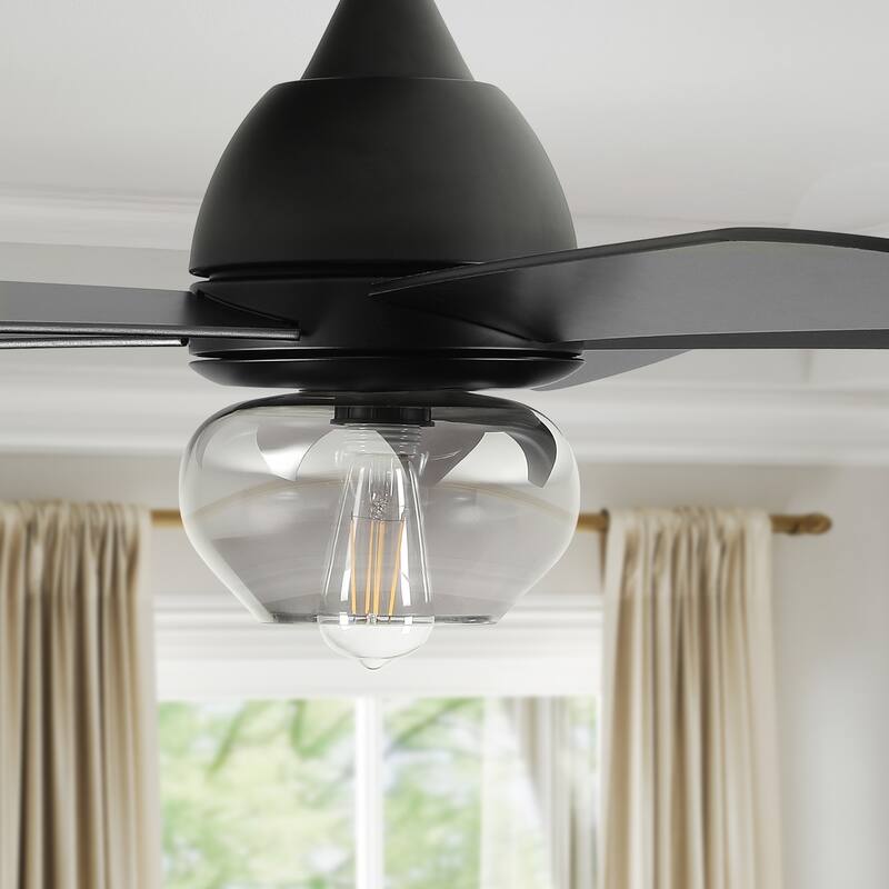 Moasis 42"/52" Ceiling Fan with Lights with Glass Lampshade and Remote Control