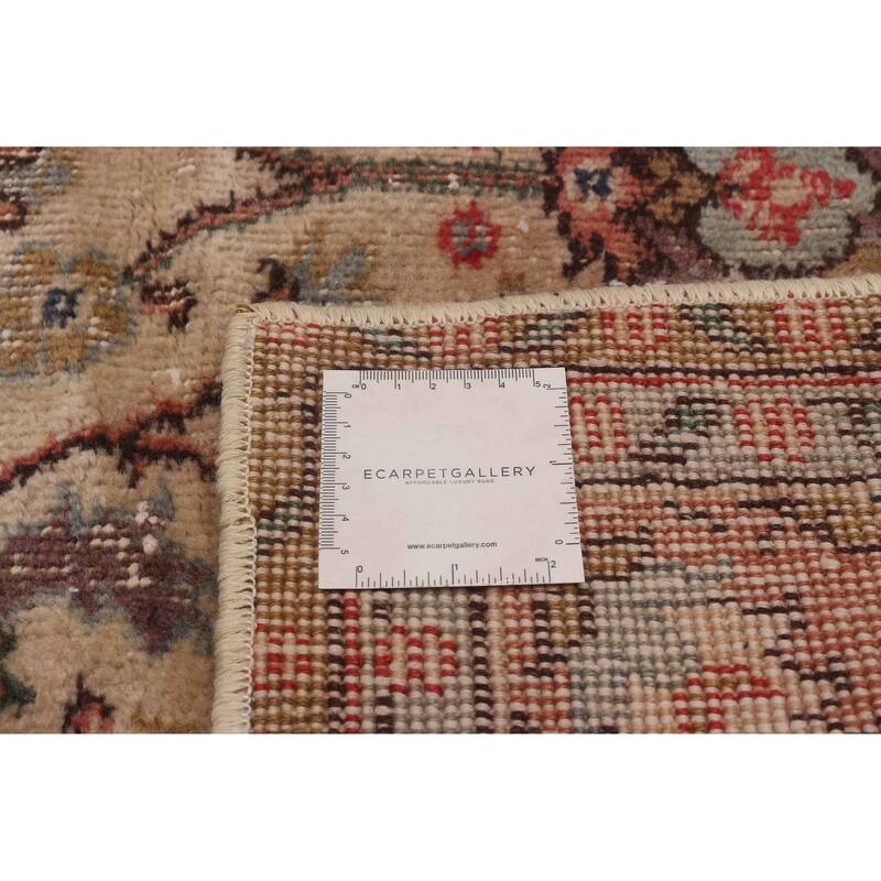 ECARPETGALLERY Hand-knotted Melis Vintage Cream Wool Rug - 5'10 x 9'7