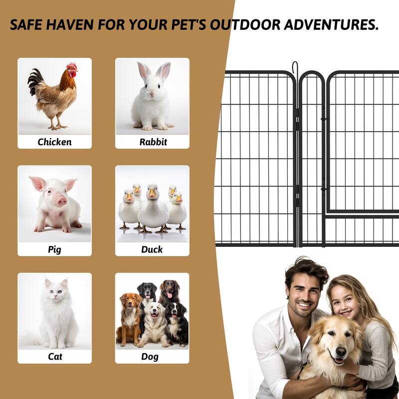 Heavy Duty Metal Playpen Dog House Dog Crate with Door Dog Fence Pet Exercise Pen Dog Crate for Outdoor