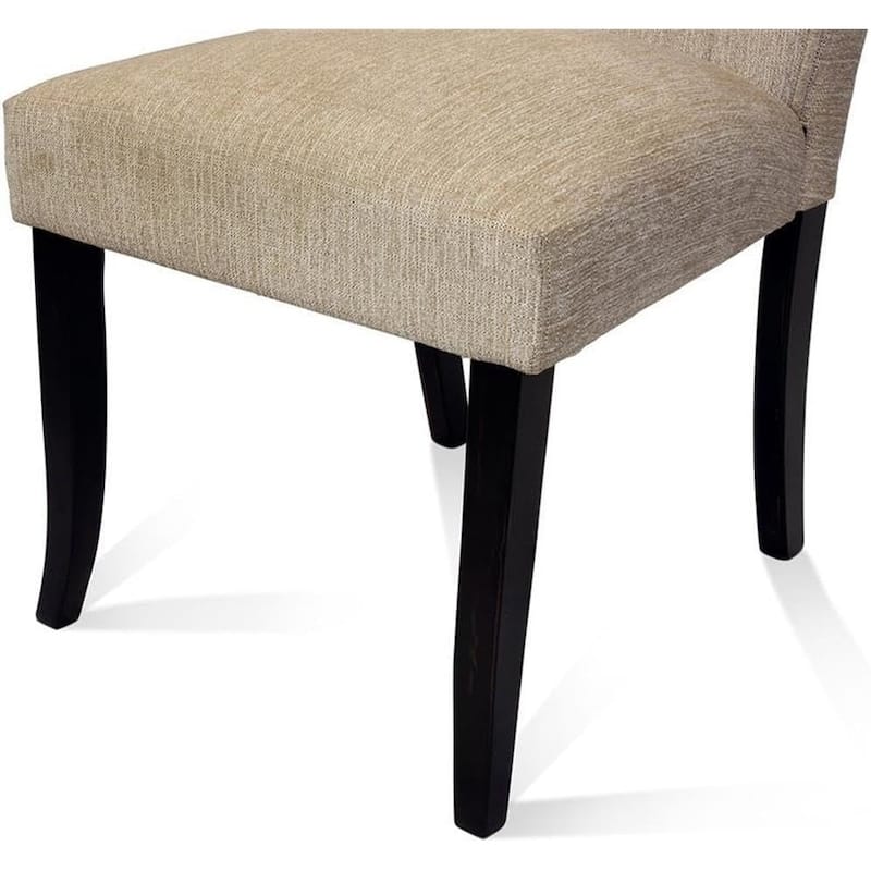 Tufted Beige Finish Upholstered Side Chairs Rustic