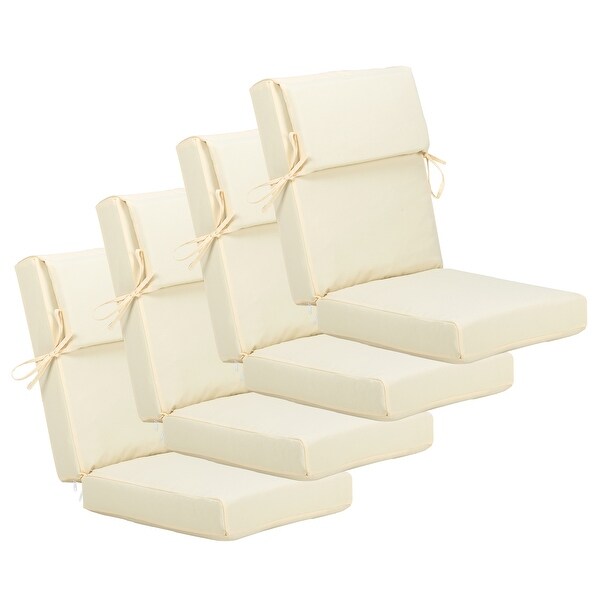 Aoodor Patio High Back Chair Cushions Set of 4 46x21x4 Inches Only Cushions On Sale Bed Bath Beyond 35623072