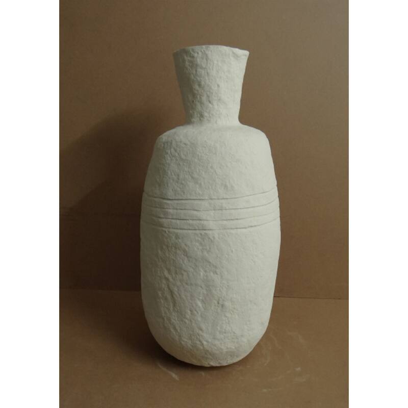 Paper Mache Tabletop Vase - 26.5" - Off-White