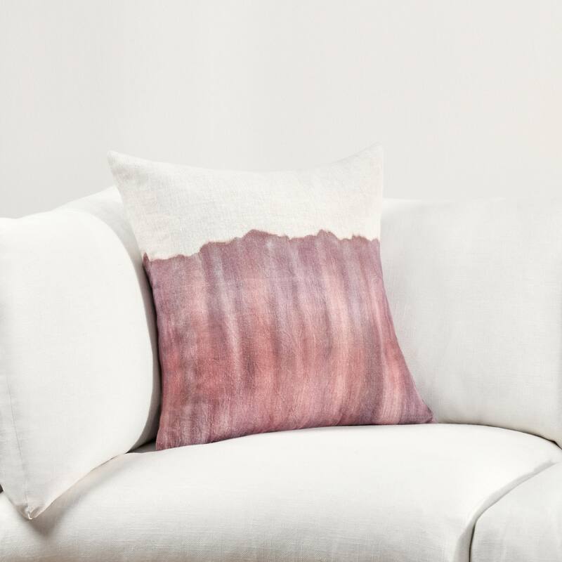 Villa by Classic Home Cora 20" Belgian Linen Hand Painted Throw Pillow