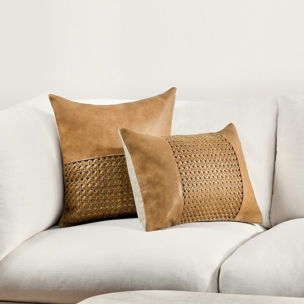 Villa by Classic Home Toscano Chestnut Brown Genuine Leather Throw