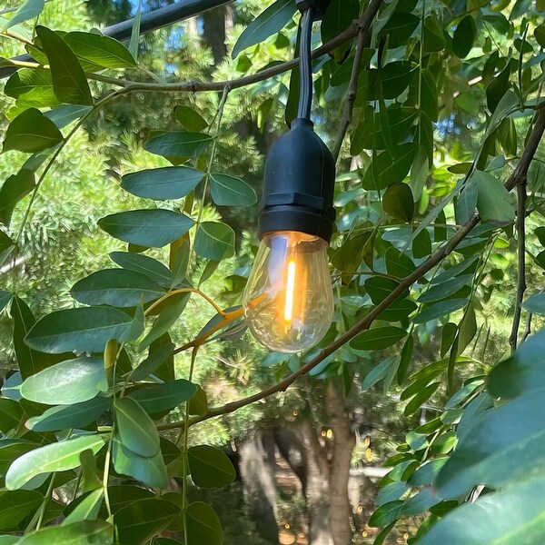 Solar Powered 24ft LED 12 String Light Dusk to Dawn Feature Outdoor Rated 24 Bed Bath Beyond 36114421