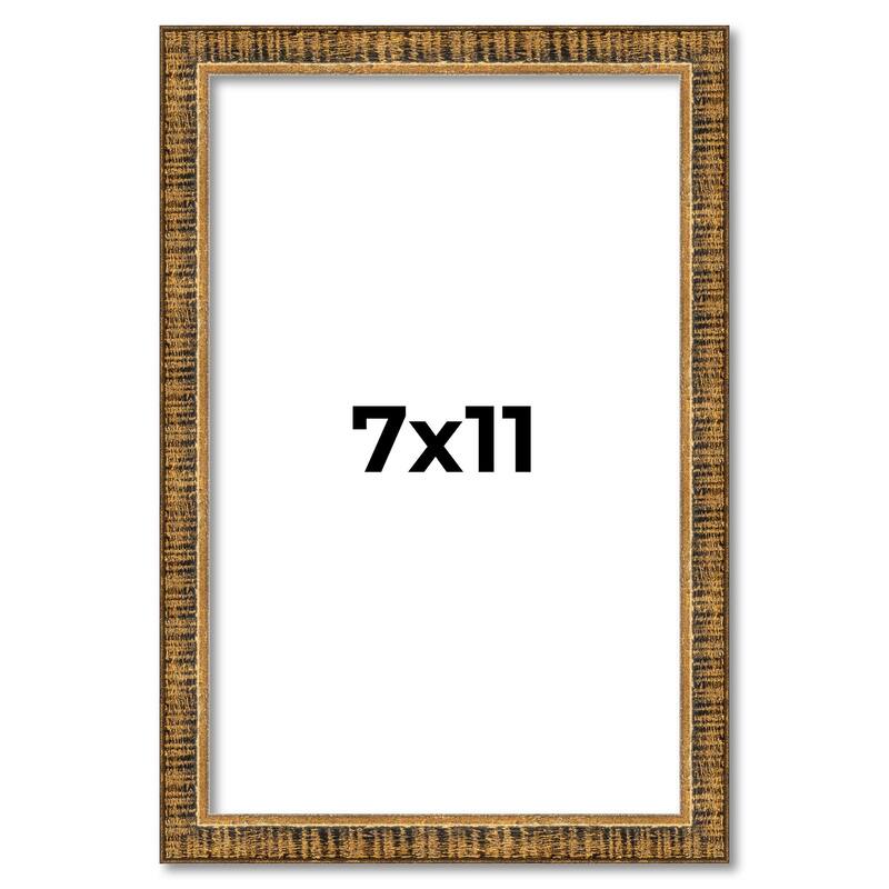 7x11 Frame Gold Solid Wood Picture Frame - Complete Modern Photo Frame