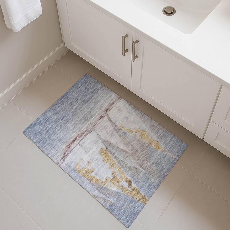 Premium Washable Super Soft Modern Sailboat Mayfield Rug - Blue - 1'8" x 2'6"