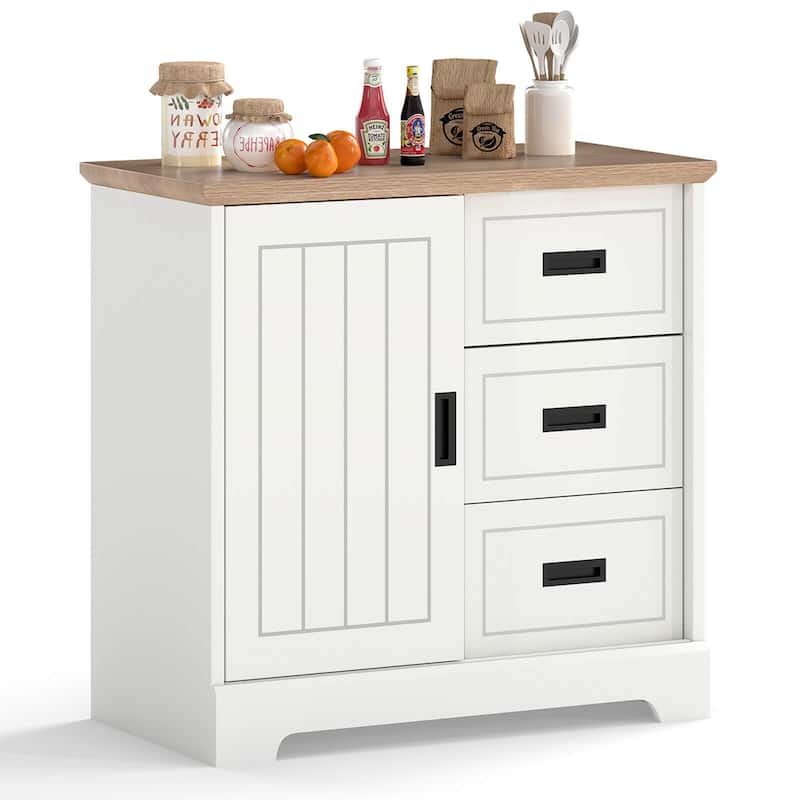 Costway Farmhouse Sideboard Buffet Cabinet with Sliding Doors 3 - See Details