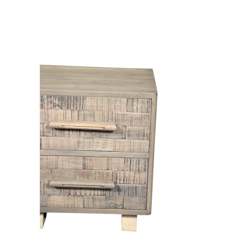 Modern Solid Wood Nightstand with 2 Drawers