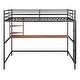 preview thumbnail 4 of 8, Black Full Size Metal Loft Bed with Desk, Ladder and Shelve for Kids, Teens, Girls, Boys