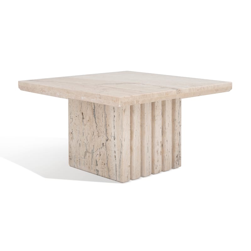 SAFAVIEH Couture Izzat Square Marble Accent Table - 21 In W x 21 In D x 12 In H - 21"W x 21"D x 12"H