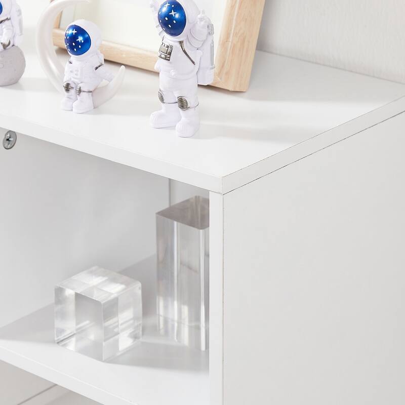 VECELO Widened Version, 3-Tier Five Open Cube Wooden Bookcase Organizer, Bookshelf, Book Storage