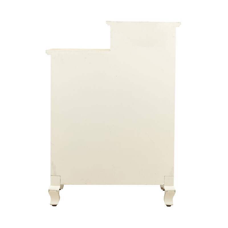 30" Tall Wooden Cabinet with 5 Drawers and 1 Door in Natural