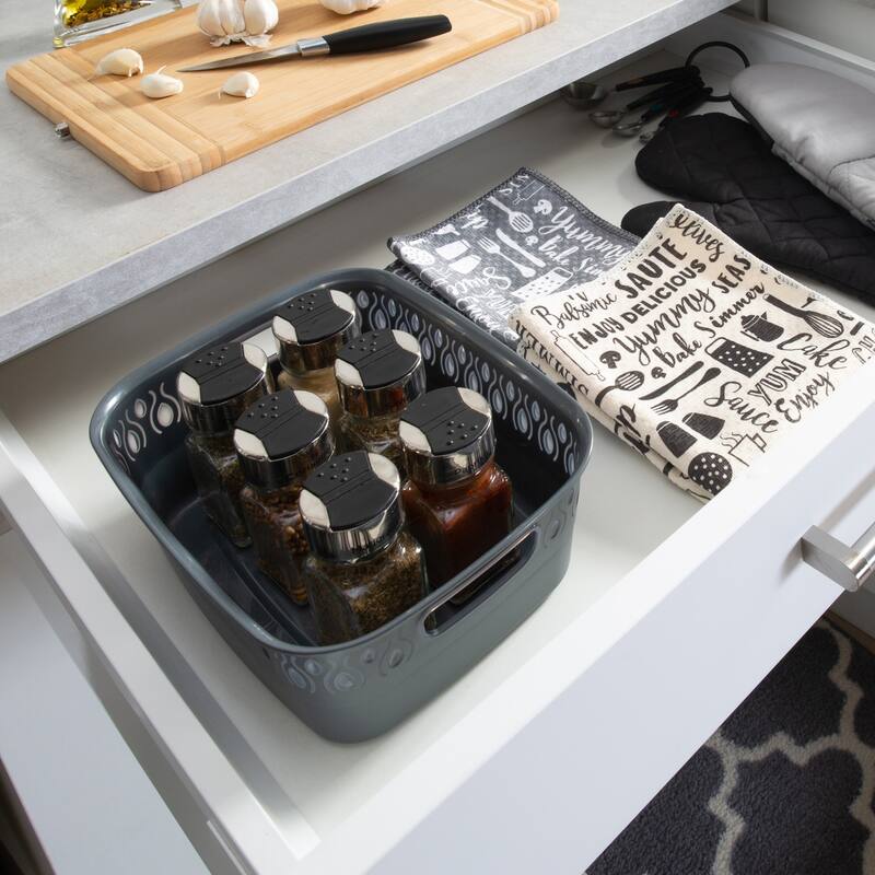 Kitchen Details Gemstone Storage Tote Basket - 10"x 8" x 4"