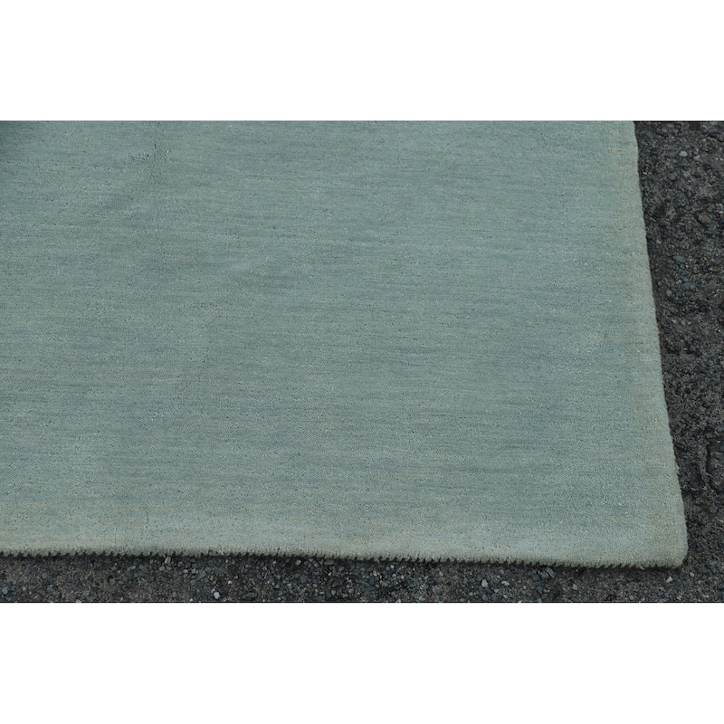 Aqua Green Gabbeh Indian Area Rug Handmade Wool Carpet - 5'3" x 7'7"