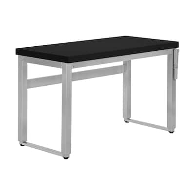 Computer Desk, Home Office, Standing, Adjustable, 48"l, Work, Laptop, Black Laminate, Grey Metal, Contemporary, Modern