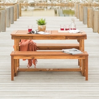 Surfside 3-piece Brown Acacia Patio Dining Set