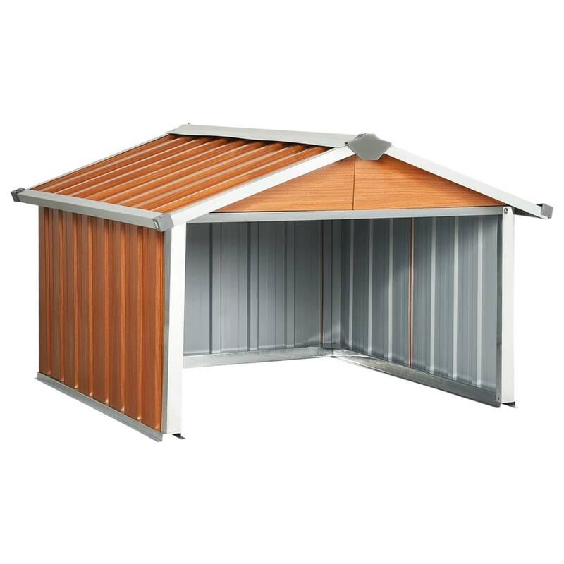 vidaXL Garden Robot Lawnmower Shed Storage House Patio Garage Galvanized Steel