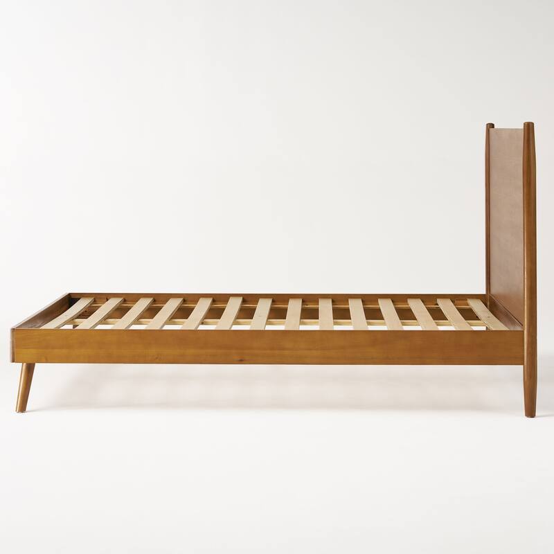 Roomfitters Solid Wood Platform Bed Frame with Headboard, California King Size, Natural