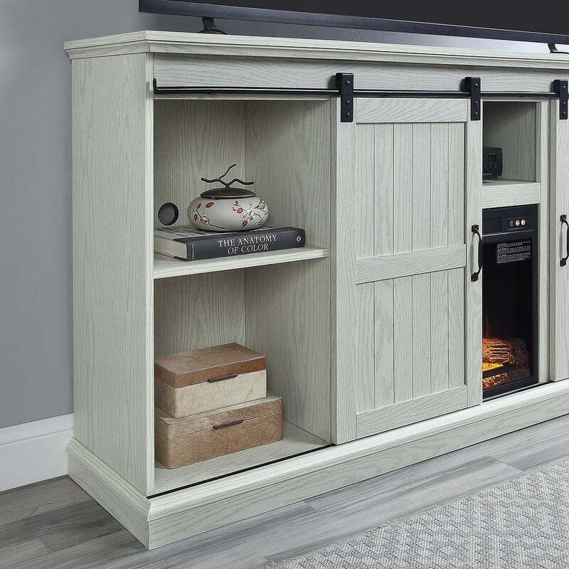 Myrtle 60 In. Fireplace Sliding Doors Media Console