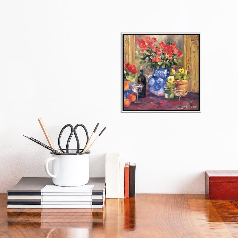 iCanvas "Red Flowers" by Allayn Stevens Framed Canvas Print