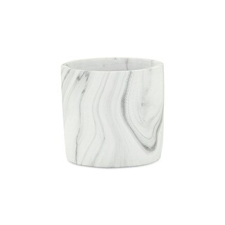 Marmoreal White Ceramic Marble Pot