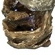 preview thumbnail 11 of 13, Sunnydaze Tiered Rock and Log Tabletop Fountain with LED Lights - 10.5-Inch