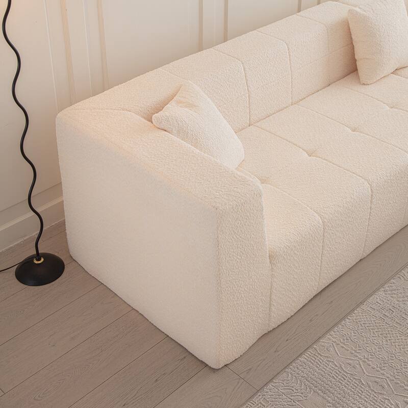 105.5" Modular L-Shaped Sectional Floor Couch, Deep Seat Tufted Comfy Sofa set with Chaise for Living Room