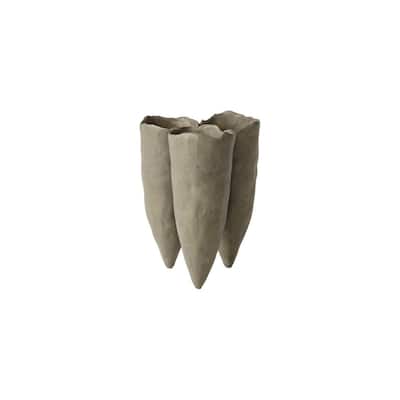 Clustered Conical Shaped Ceramic Vase - 6" - Gray