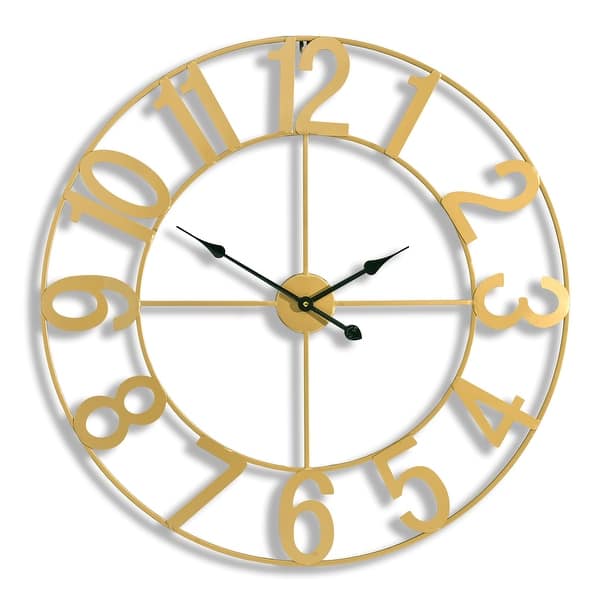 slide 2 of 6, Sorbus Large Wall Clock 32" - Battery Operated Analog Large Clock (Black) Gold