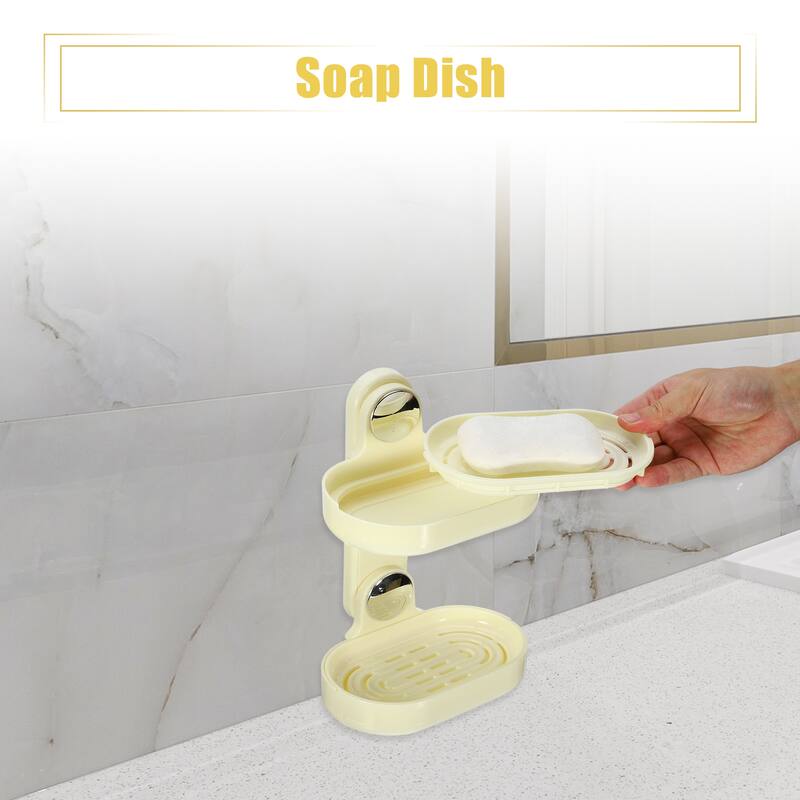 Double Layer Soap Holder Soap Dish for Shower Wall for Bathroom Kitchen