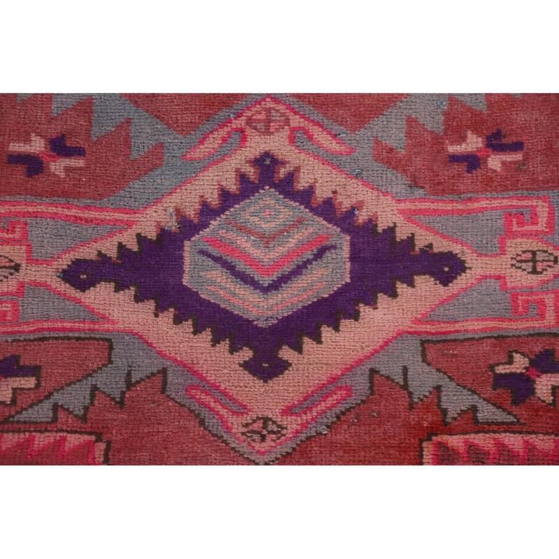 Pink Vintage Ardebil Persian Runner Rug Hand-knotted Wool Carpet - 4'6" x 10'11"