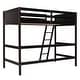 preview thumbnail 11 of 11, Espresso Twin Size Solid Wood Loft Bed with Ladder and Fence for Bedroom, Boys and Girls