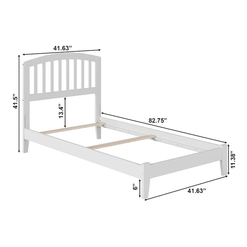AFI Richmond Twin Foundation Bed with Charging Station in White